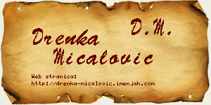 Drenka Mićalović vizit kartica